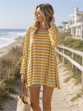 Matilda Jane Yellow Stripe Tunic M